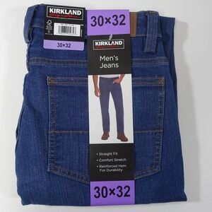 Kirkland Signature Jeans 30x32 Straight Fit Comfort Stretch Reinforced Hem NWT